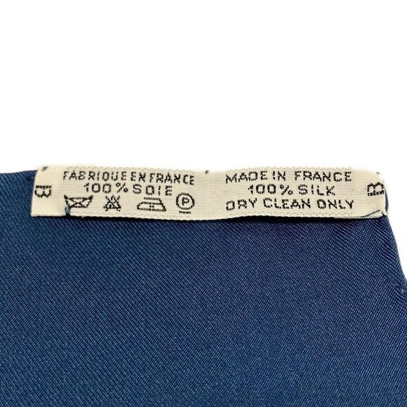 Auth HERMES Carre 90 - Dark Navy Blue Multi Scarf - Picture 3 of 3
